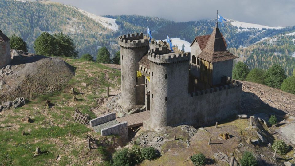 Blender reinterpretation of 6074 Black Falcons Fortress