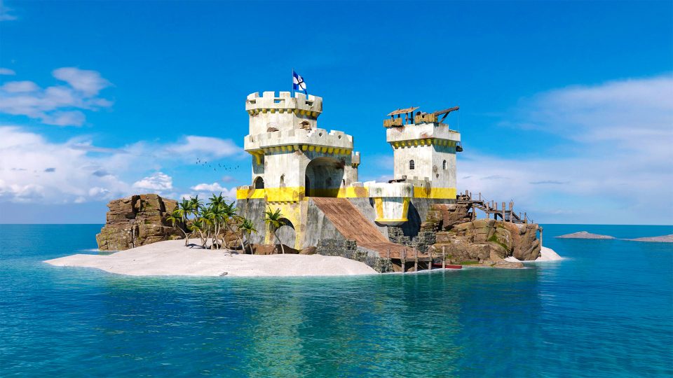 Wide shot of Eldorado Fortress as it may appear in the real world