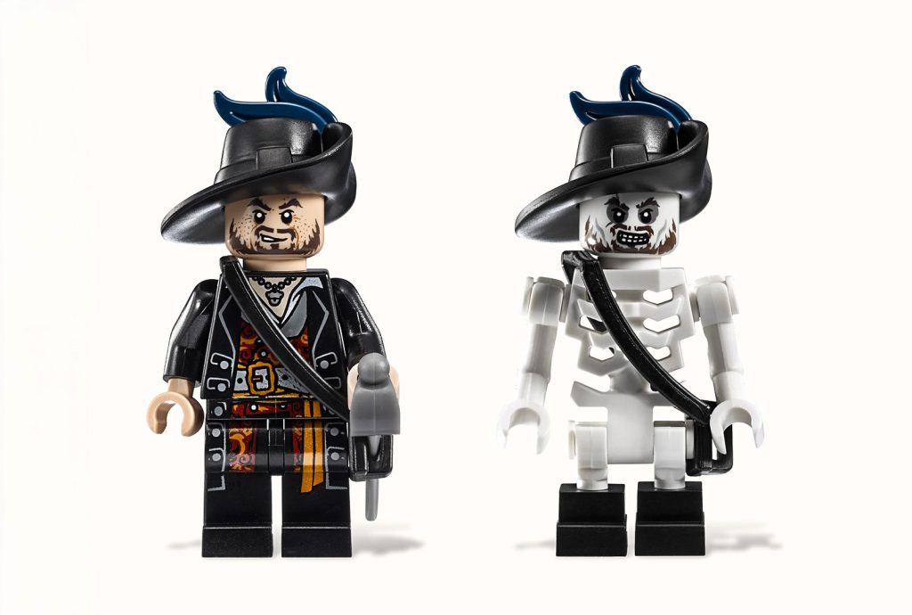 Captain Barbossa minifigures wearing cavalier hat