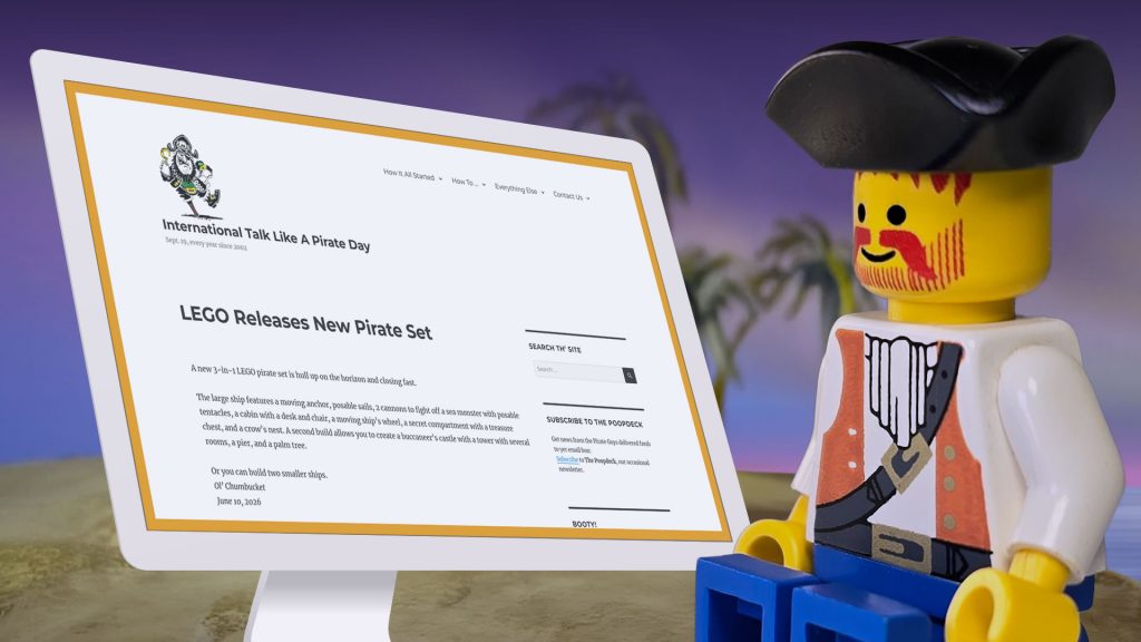 Merchant Steve accessing the official International Talk Like A Pirate Day website