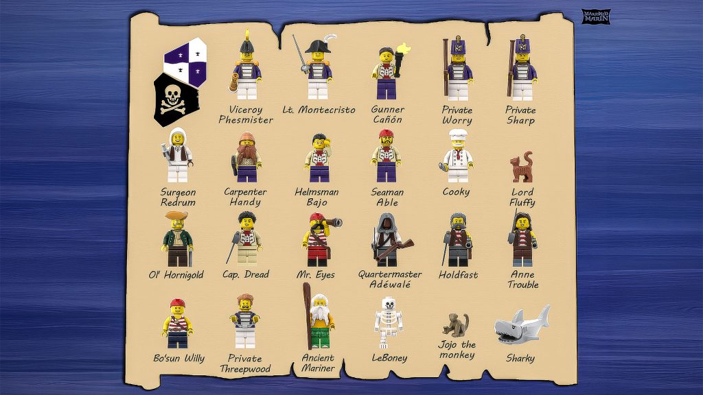 Click here to enlarge image Marooned Marin's naming of purple coat imperial minifigures