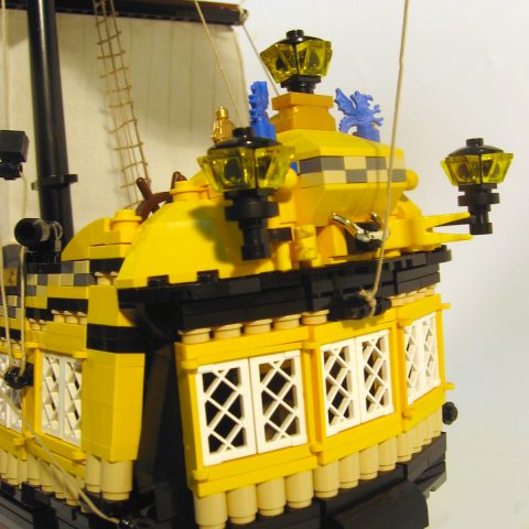 Stern of the ship docked at Port Royal